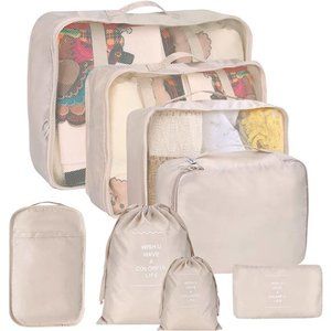 8 Set Packing Cubes for Suitcases Travel Luggage Packing Organizers Laundry Bag